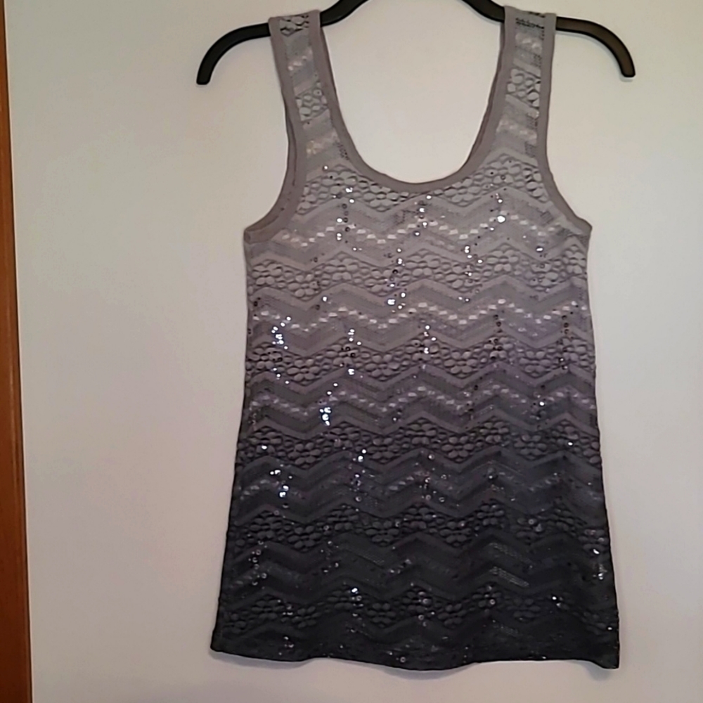 BKE Ombre gray lace tank top XS